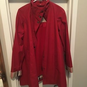 Red Burberry Brit Bowpark Raincoat